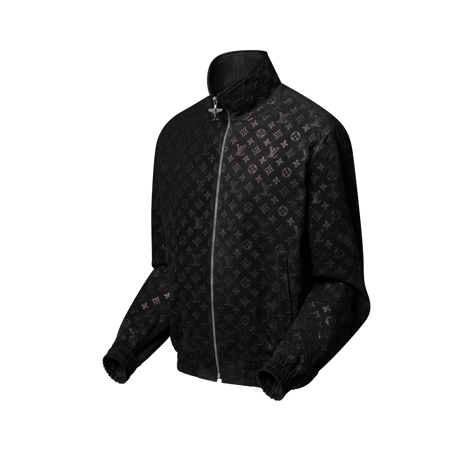 Monogram Debossed Suede Tracksuit Jacket  in Men's Ready-to-Wear Outerwear and Coats collections by Louis Vuitton (Product zoom)